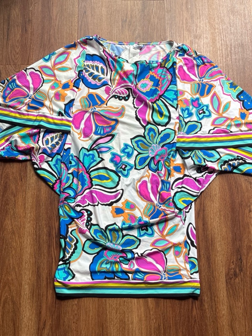 Stunning Trina Turk Multicolor Floral Batwing mini dress small